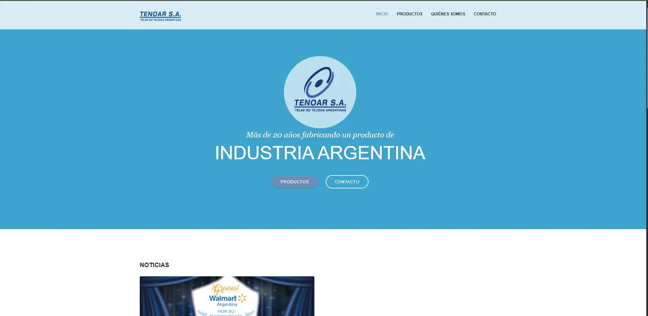 Tenoar homepage before the redesign